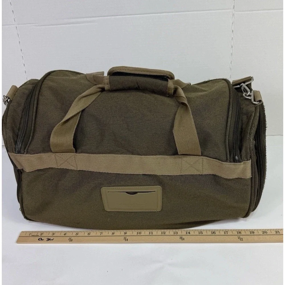 Vtg Eddie Bauer Skyway Luggage Weekend Bag Carry On Olive Green Shoulder Strap